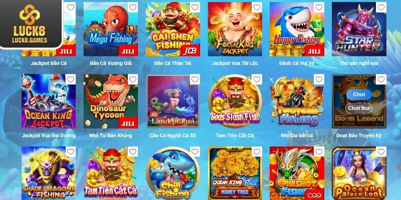 Danh sách các sản phẩm săn cá Luck8 hấp dẫn nhất